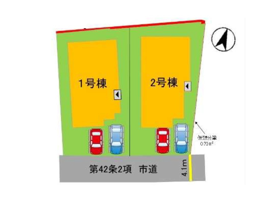 福岡市西区上山門2丁目第8-2棟（2号棟）の区画図|配置図（2号棟）