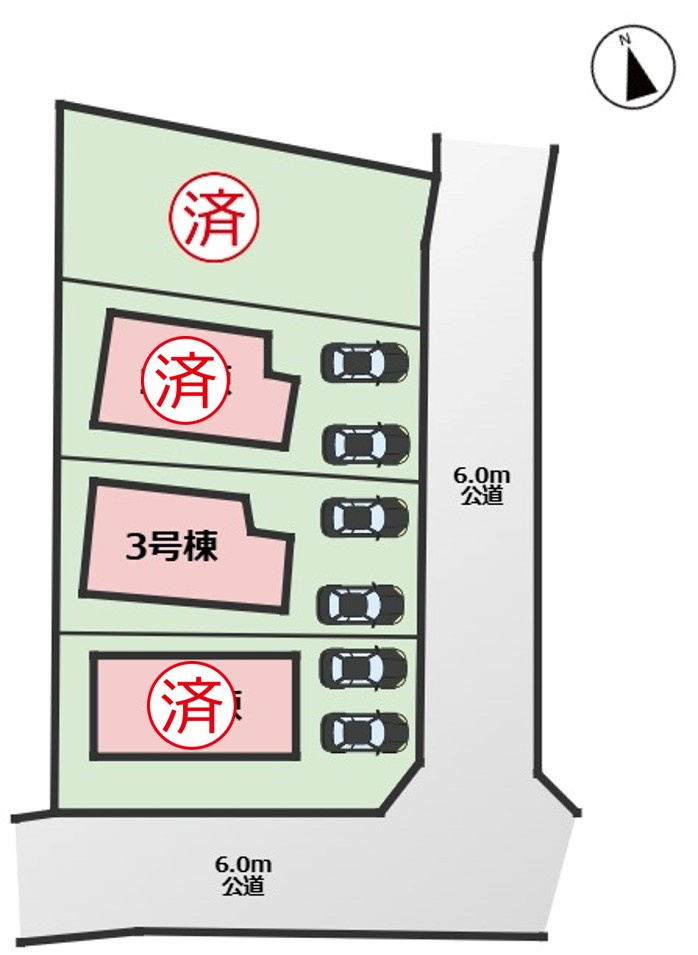 LIGARE天白区土原3期｜名古屋市の戸建ならホームアップの区画図