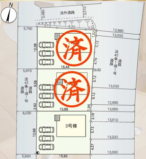【区画図】 | 二本松市油井新築一戸建て3棟
