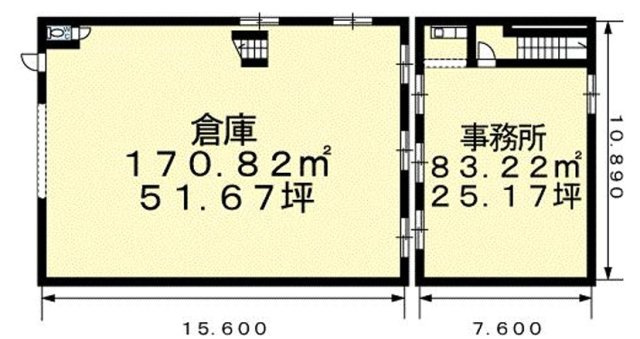 百舌鳥陵南町３丁事務所付倉庫の間取り