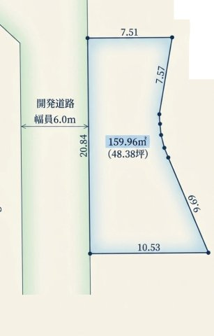 泉南市信達市場　建築条件無し土地の土地図|49号