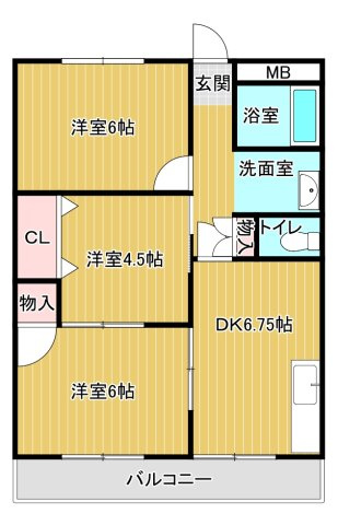 シャトレ北川の間取り