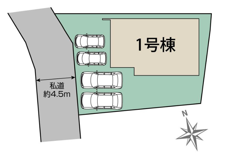 厚木市妻田東１丁目　新築戸建の区画図
