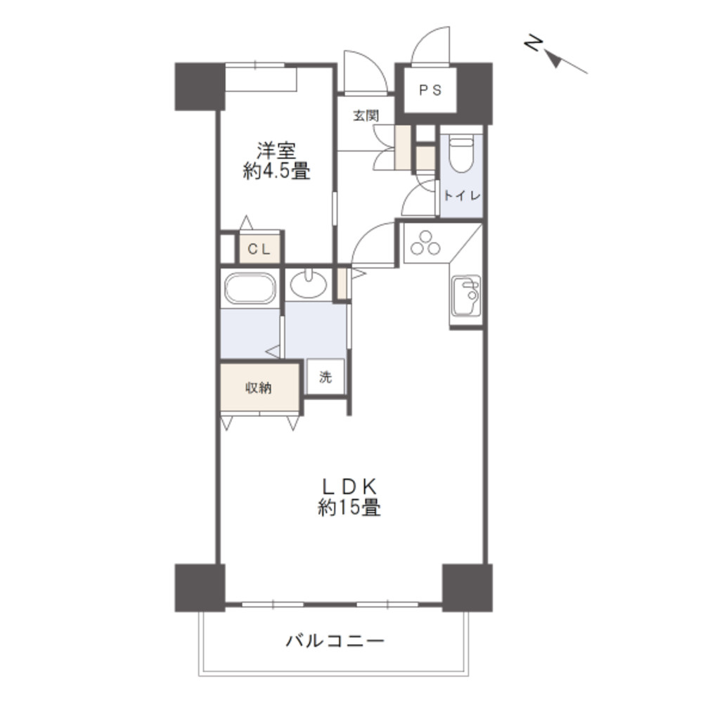 ファミールタワープラザ岡山イーストタワーの間取り|専有面積：50.87㎡の1LDKです。