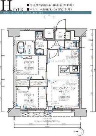 ディアレイシャス名古屋大須通の間取り