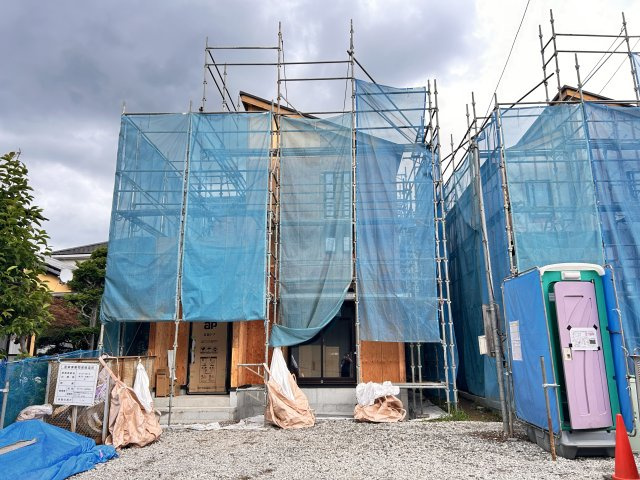 【GRAFARE 】　宇都宮市五代　全2邸の外観|〇只今建築中〇
上棟しました！完成が待ち遠しいです☆
※2026年7月撮影