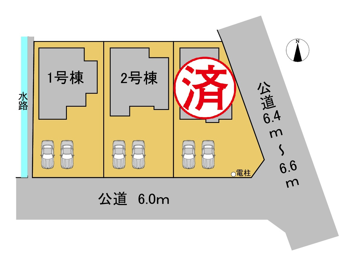 タマタウン　岐阜市中西郷（西郷小）　全３区画分譲の区画図|■区画図
■YAMADA電機の　ヤマダ不動産　株式会社リライフ　
いつでもお問合わせ下さい。