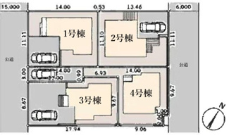 【区画図】 | 【仲介手数料無料！！】町田市真光寺2丁目　新築戸建て（全4棟）3号棟　5280万円