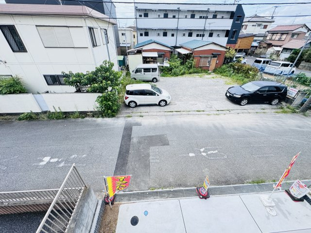 流山市加5丁目新築戸建【流山北小学校:7分】の展望|バルコニーより道路側眺望・南道路で日当たり良好♪