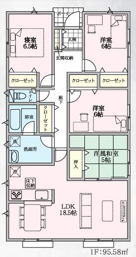 本庄市児玉町上真下第２　の間取り|２号棟間取り図