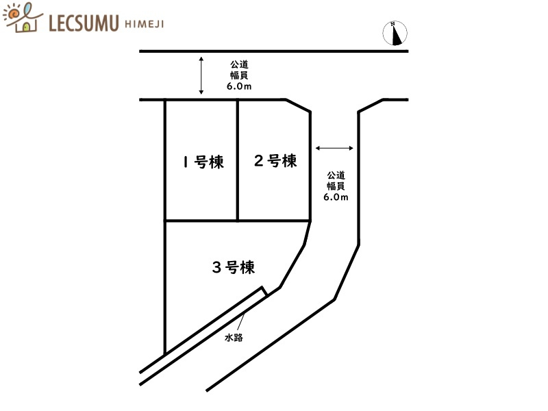 姫路市町坪／全３棟の区画図
