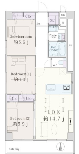 東光苑マンションの間取り