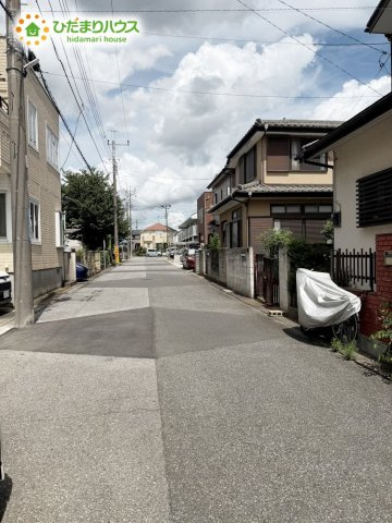 柏市西原16期　新築戸建　1号棟の前面道路含む現地写真|接道：南東側約6m公道