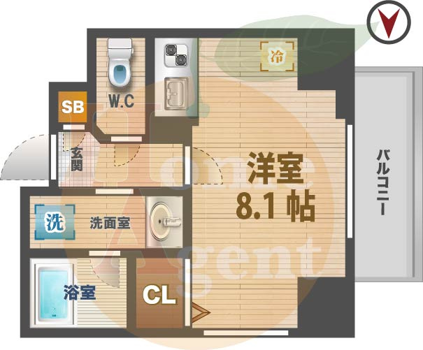 【間取り】 | ドルチェ中野壱番館 | 1Rのお部屋です。