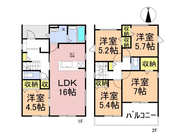 リーブルガーデン　各務原市川島緑町　全2区画分譲の間取り|■1号棟　■ヤマダ不動産　株式会社リライフ　
■夢のマイホーム購入をフルサポートします！