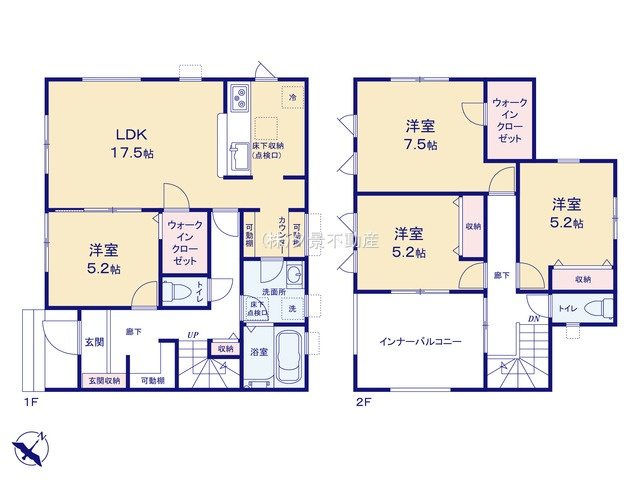 《仲介手数料無料》岩槻区西町４丁目6-31新築一戸建てリーブルガーデンの間取り