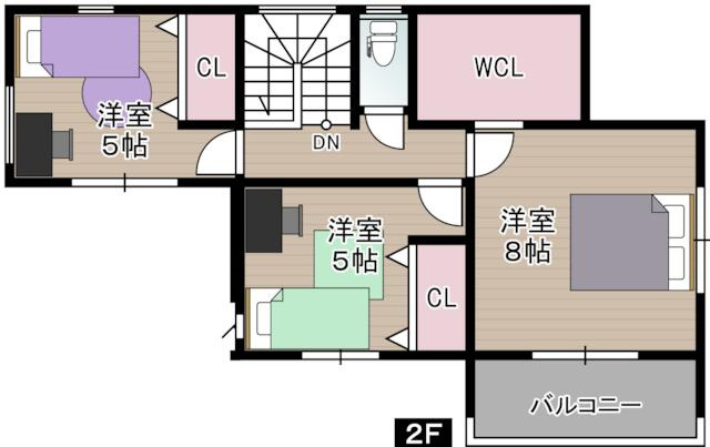 【間取り】 | 南国市大そね甲/5区画 | ２号地（２階）