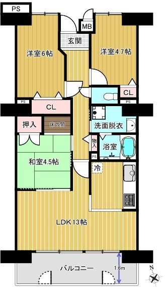 　ラビデンス桑名駅東の間取り
