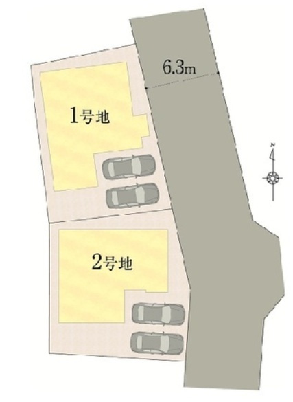 鴨部Ⅳ　新築戸建　2号棟　（全2区画）の区画図|2号棟