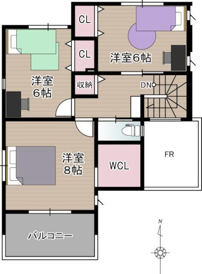 【間取り】 | 高知市鴨部/2区画 | １号地（２階）