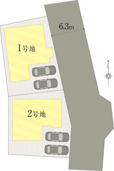 【区画図】 | 高知市鴨部/2区画