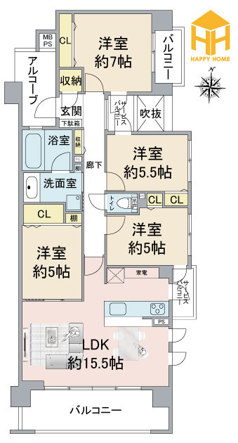 ザ・ガーデネスクシティコムズ館の間取り|※現況と図面が異なる場合現況を優先いたします。