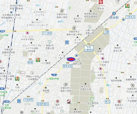 宇都宮市御幸本町　土地の地図