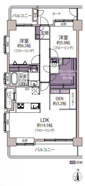 【間取り】 | ダイアパレスグランデージ大名☆仲介手数料無料☆