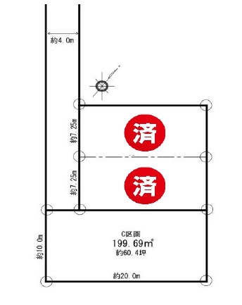敷地面積35坪　売地　川越市広栄町