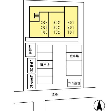 熊本市南区良町２丁目のアパートの区画図