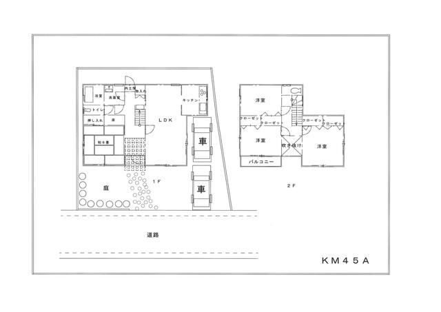 ＫＭ－４５Ａ　大津室貸家の間取り
