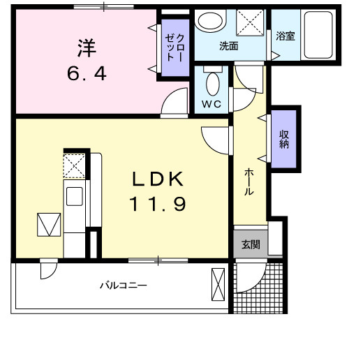 エルカーサ・桜木Ａの間取り