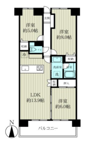エトワール仙台西の間取り