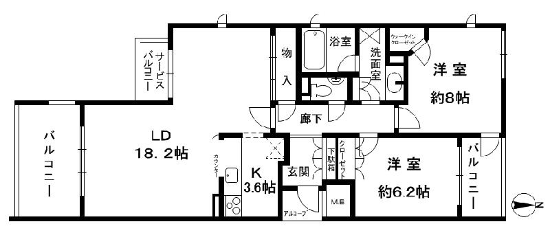 ジークレフ夙川フラットの間取り