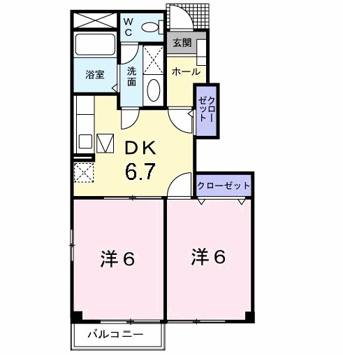 1階の間取りになります。（反転のタイプもあります）