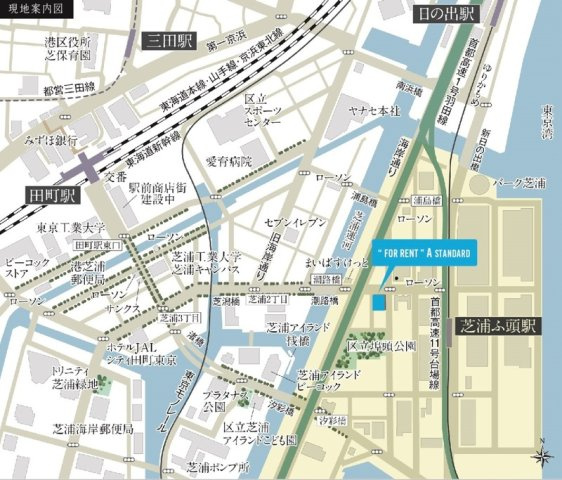 【地図】A-standard芝浦