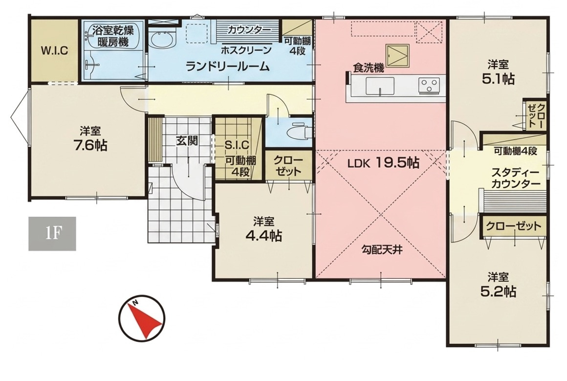 [新築住宅] 鴻巣市宮前 9期 全1棟の間取り