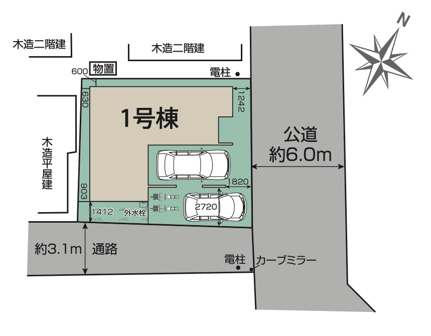 [新築住宅] 鴻巣市人形1丁目 全1棟の区画図
