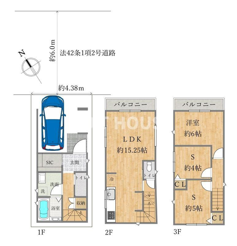 大阪市住之江区平林南2丁目・戸建の間取り
