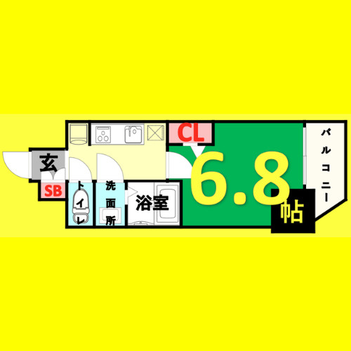 プレサンス大須観音ビザリア　名古屋市賃貸　仲介手数料無料の間取り