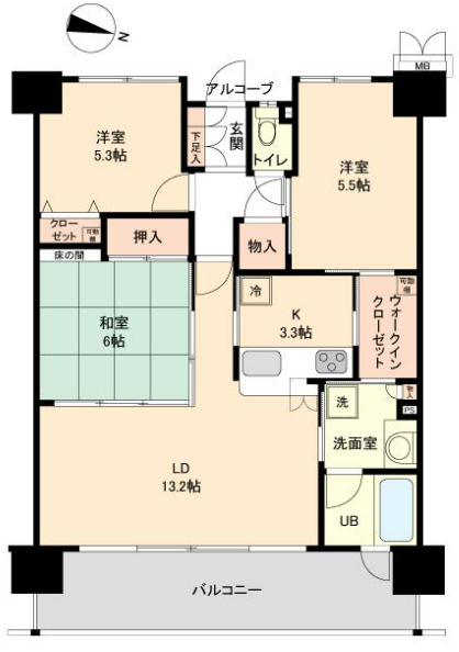 Fステージ豊崎リバーフロントの間取り