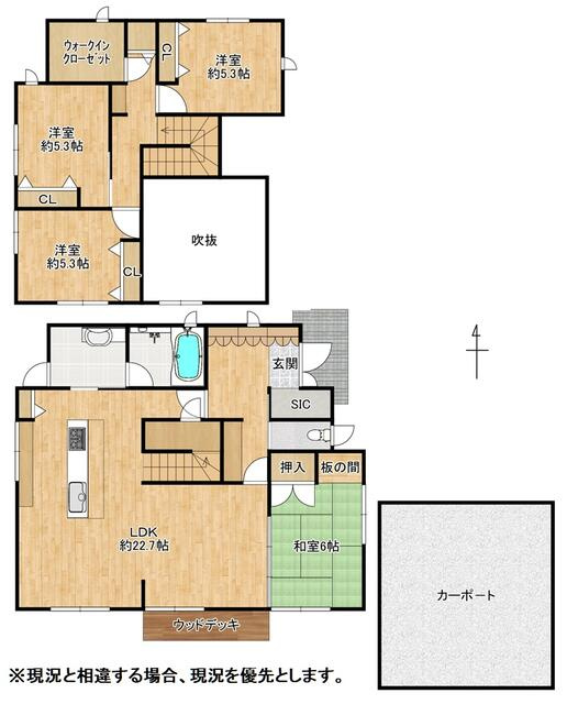 小郡市二森　中古戸建の間取り