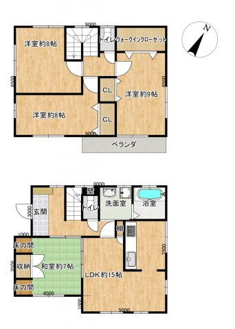 いわき市内郷御台境町　中古住宅【現在リフォーム中】2000年築の４LDK住宅。の間取り|間取り図。間取りは４LDKの間取りとなっております。各部屋収納付きなのでお部屋を広く使うことができます。3～5人家族におすすめの間取りとなっております。