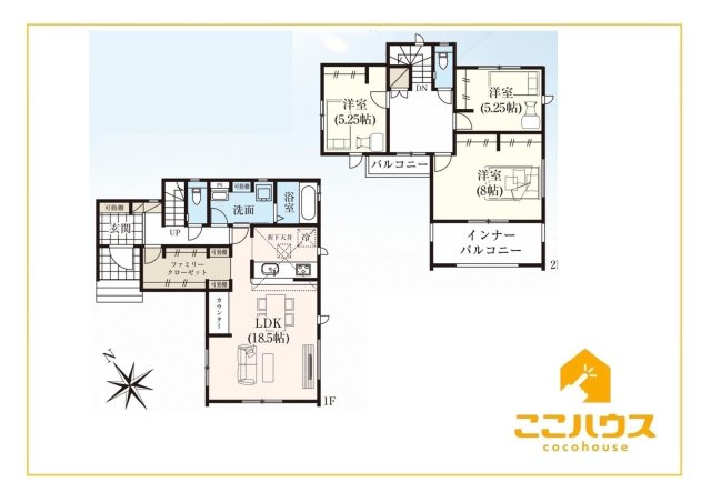 宜野湾市野嵩　新築戸建て　全2棟　1号棟の間取り|「今から見たい！」当日の見学も大歓迎！
