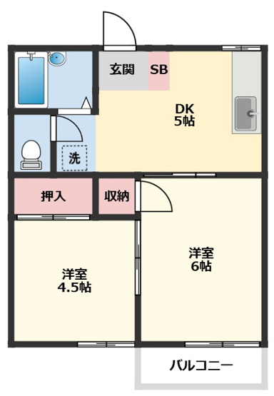 【間取り】 | ＴＫコーポラス | 間取り