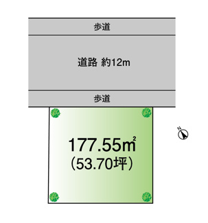【土地図】 | ◆都賀の台◆50坪以上◆整形地◆建築条件なし