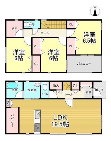 【間取り】 | クレイドルガーデン石巻市大街道東　第6
