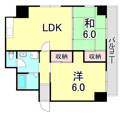 Y'sコート蘭びっくの間取り