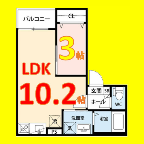 GRANDBLUE nagasukaⅡ　名古屋市賃貸　仲介手数料無料の間取り