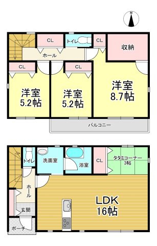 【間取り】 | クレイドルガーデン石巻市湊東 第7